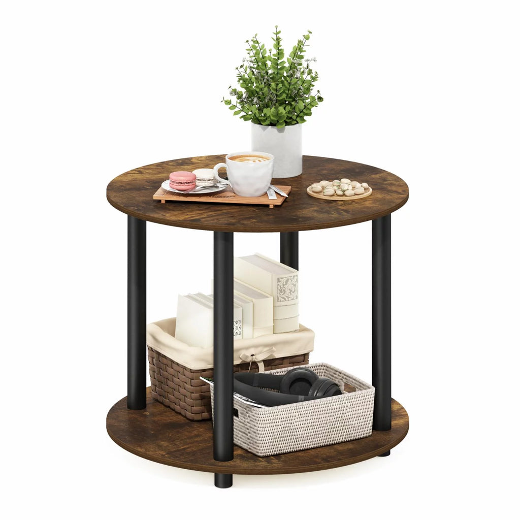 2-Tier Round Wooden Coffee Table A5802