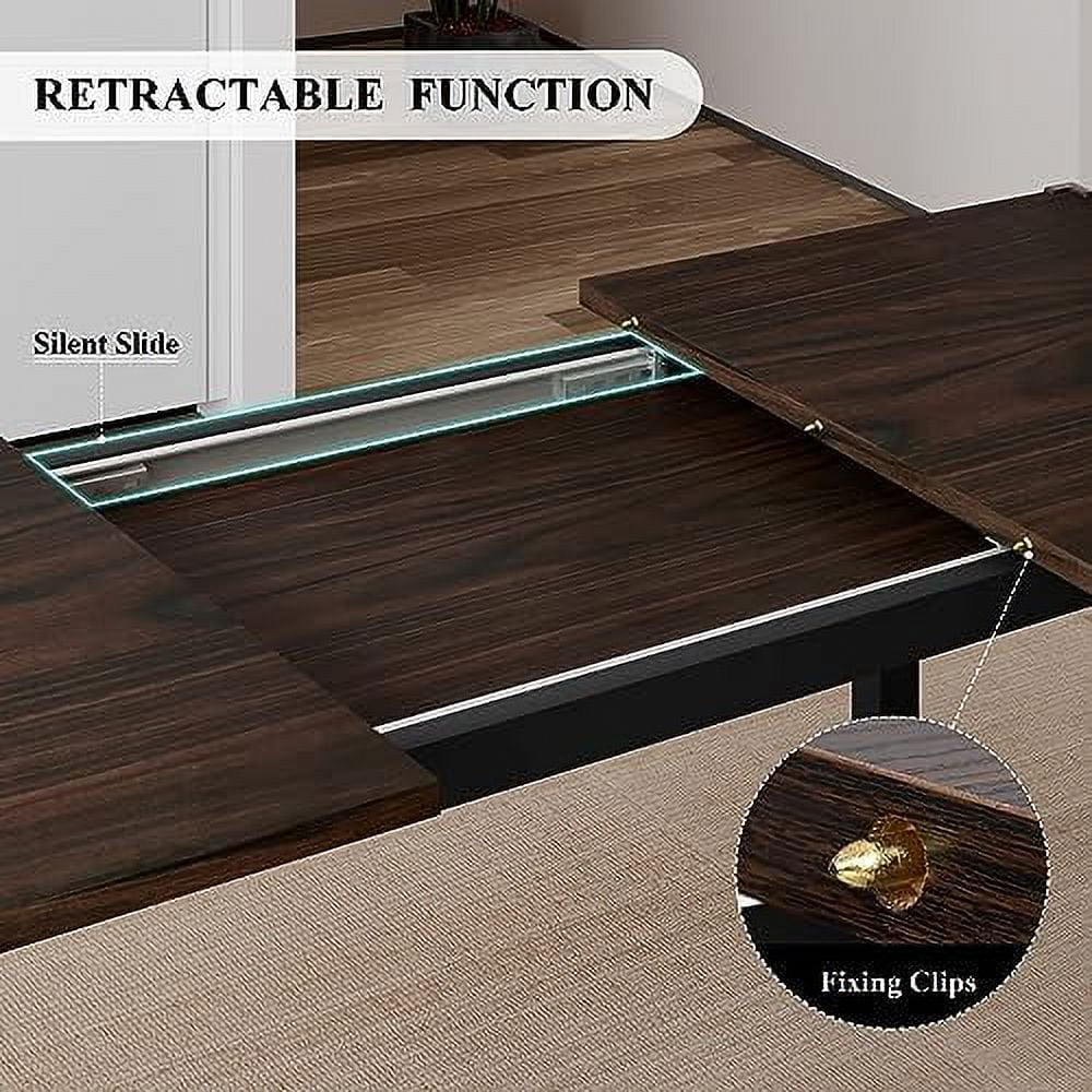 3-Piece Extendable Dining Table Set with 2 Benches T453773