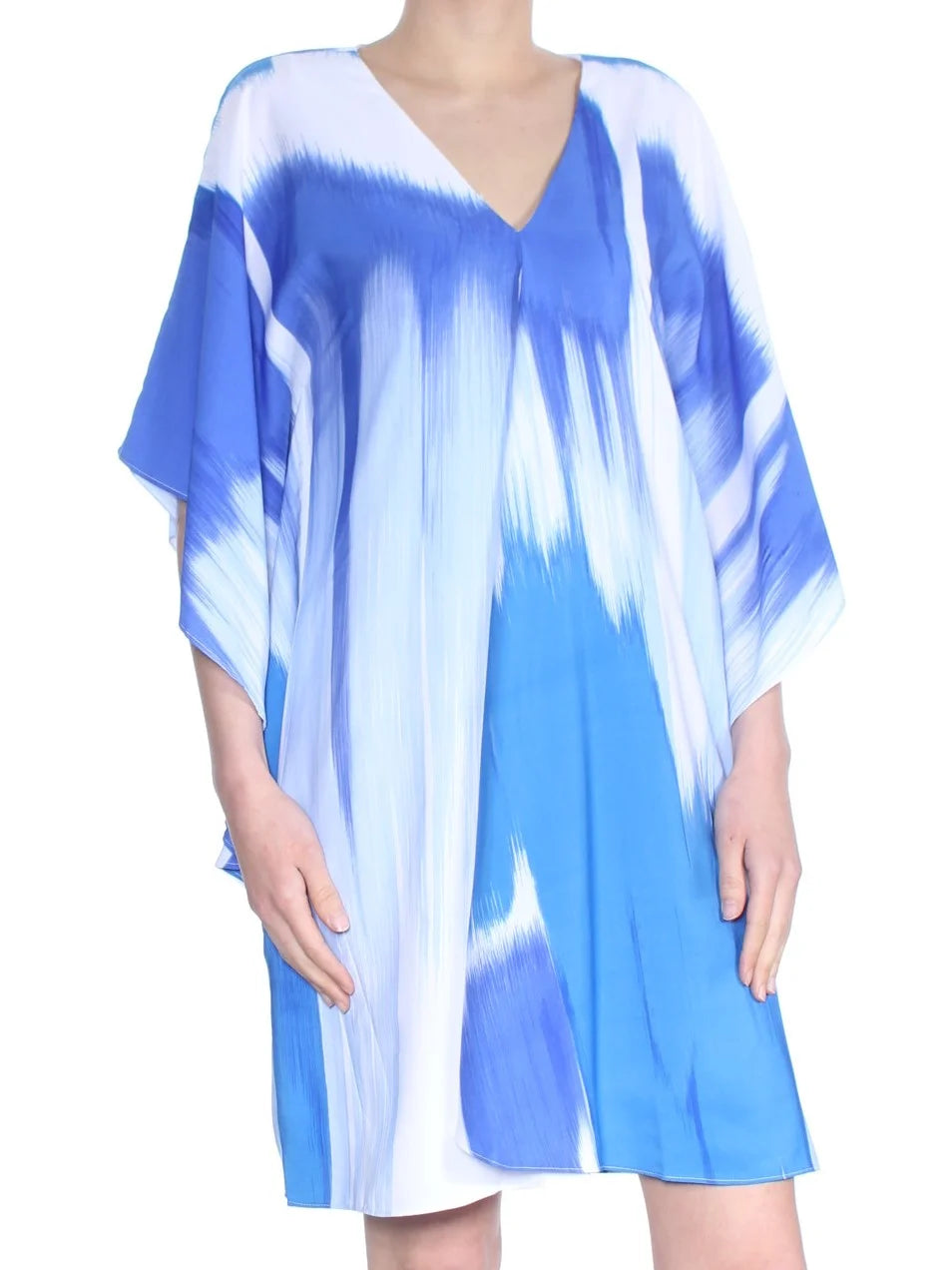Blue Bell Sleeve V Neck Trapeze Dress F266