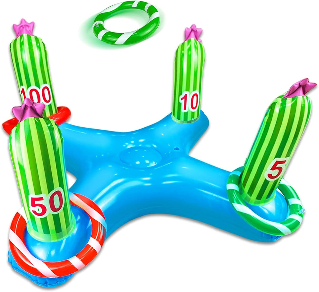 Giant Inflatable Cactus Ring Toss Party Game Toys (4 Rings) I354