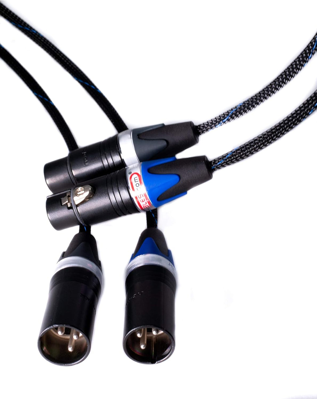 Balanced XLR Cables Stereo Pair Silver/Copper Hybrid Teflon 1.5 Feet V1780