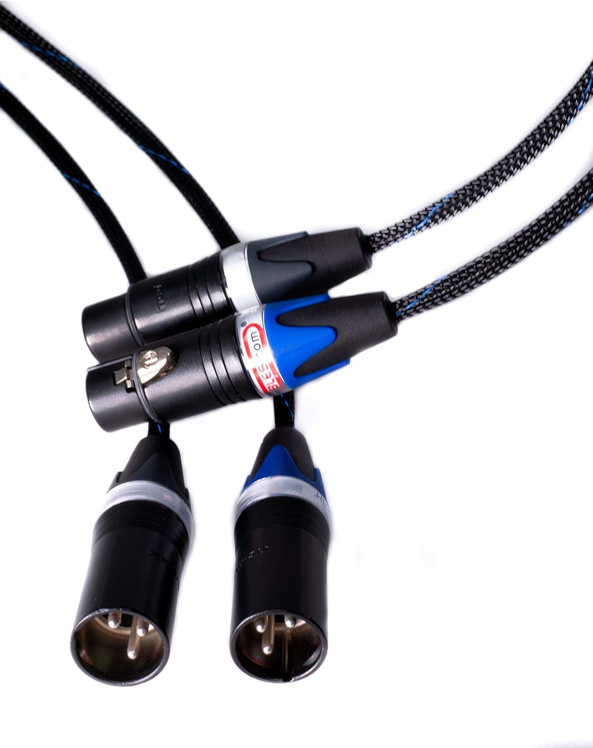 Balanced XLR Cables Stereo Pair Silver/Copper Hybrid Teflon 1.5 Feet V1780
