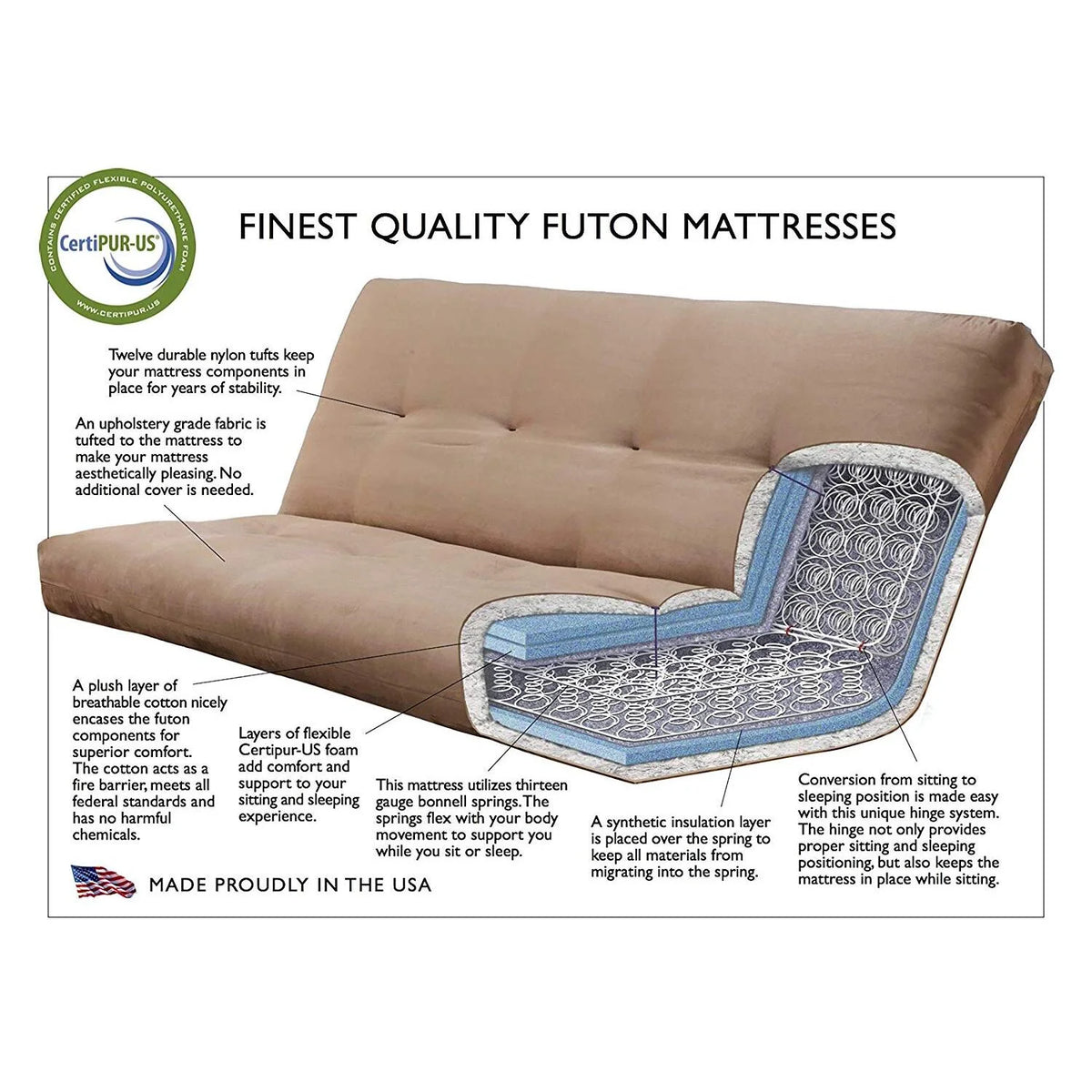 Futon Frame with Mattress R648