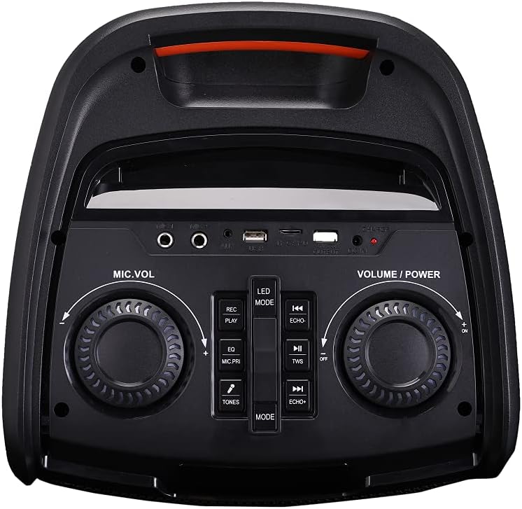 Dual 8 Inch Portable Bluetooth Speaker with Sound Activated Lights K2344