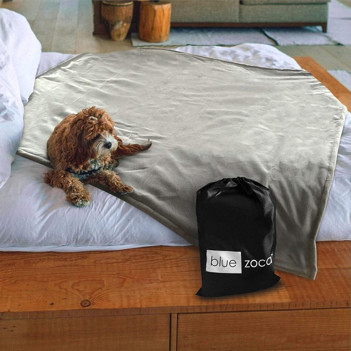 Gray 3 Layer Reversible Pet Proof Throw Blanket A6624
