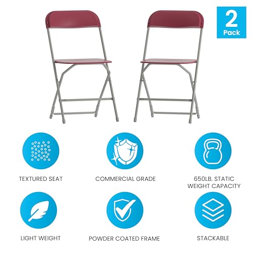 Set of 2 White Plastic Folding Chairs B2657