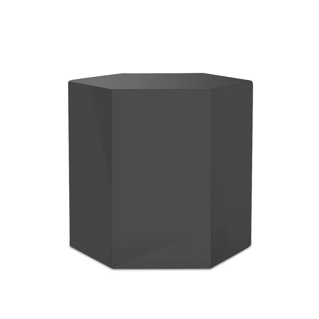 13 Inch Hexagonal Gray Side End Table C807