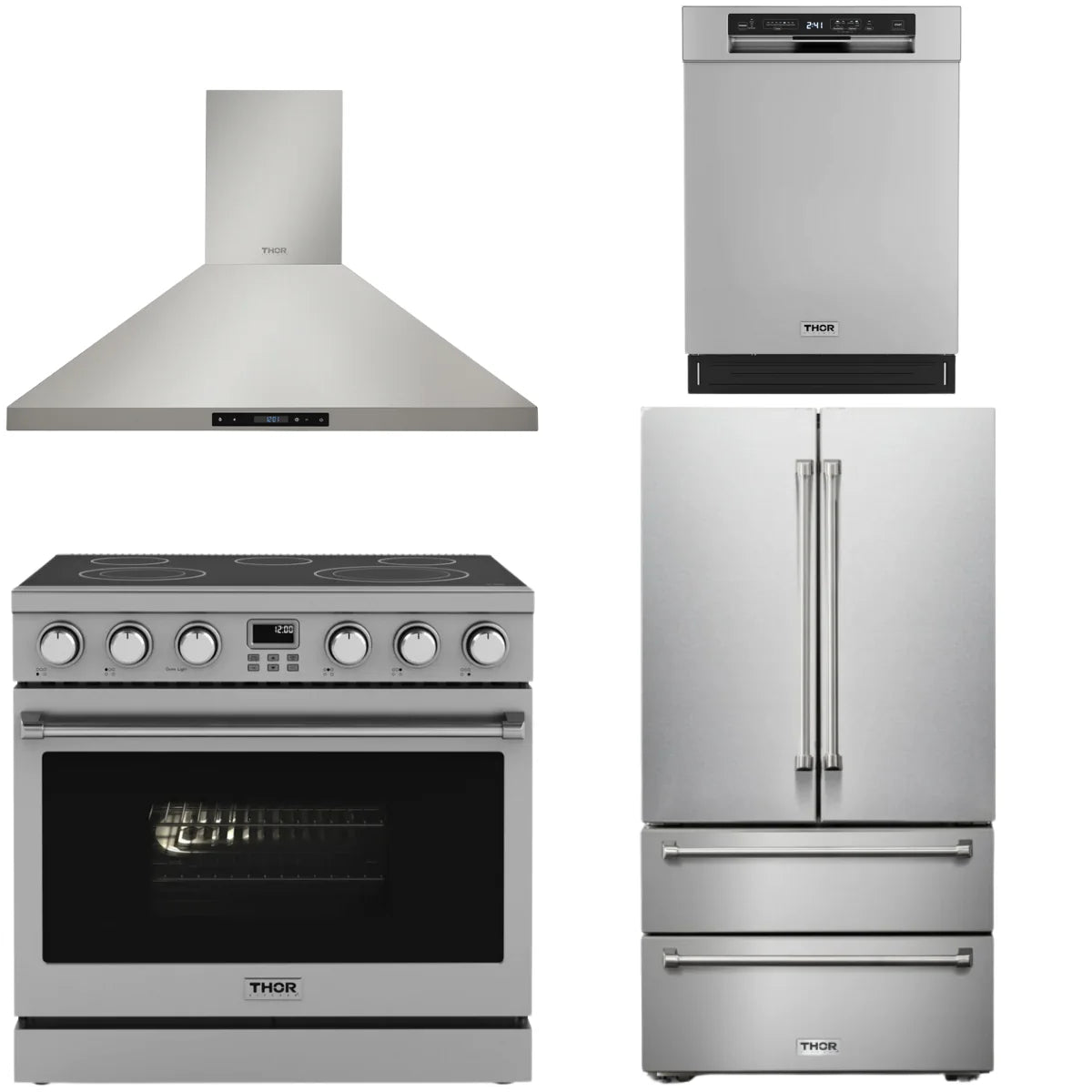 36 Electric Range, Range Hood, Refrigerator and Dishwasher S565727