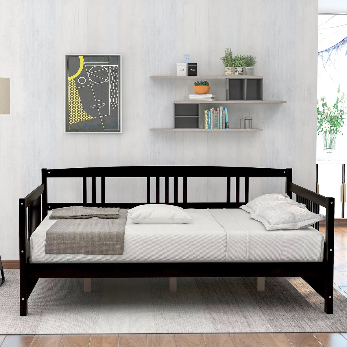 Full Size Wood Daybed with Support Legs E274