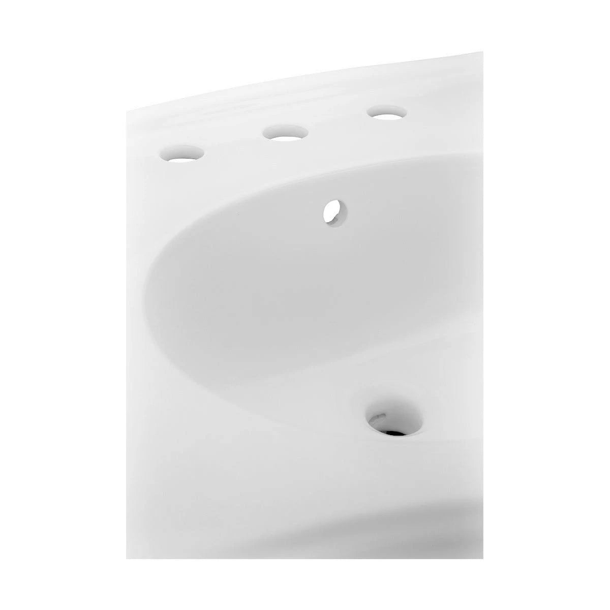 White China Pedestal Sink with Overflow F30439