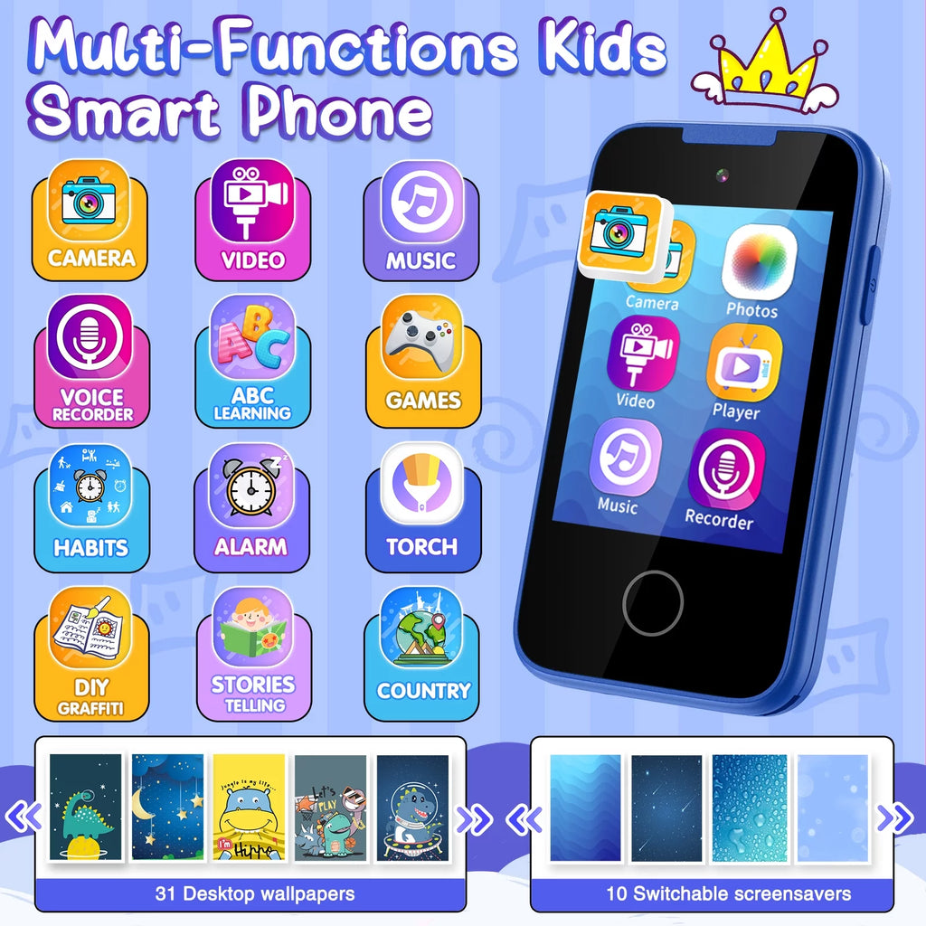 Kids Toy Smartphone with Music Player Dual Camera Touchscreen B512