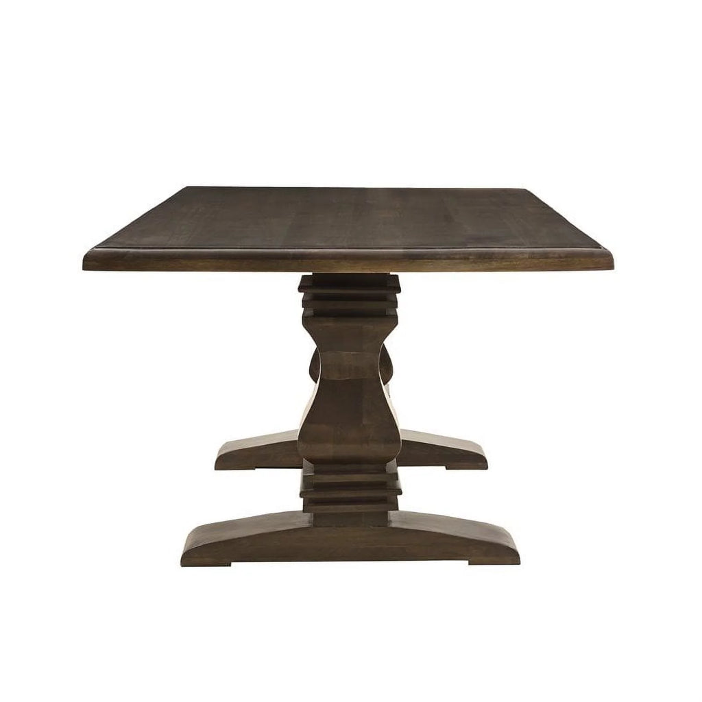 Solid Wood Double Pedestal Dining Table in Dark Brown Z5109