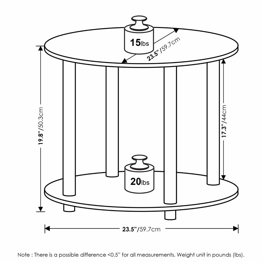 2-Tier Round Wooden Coffee Table A5802