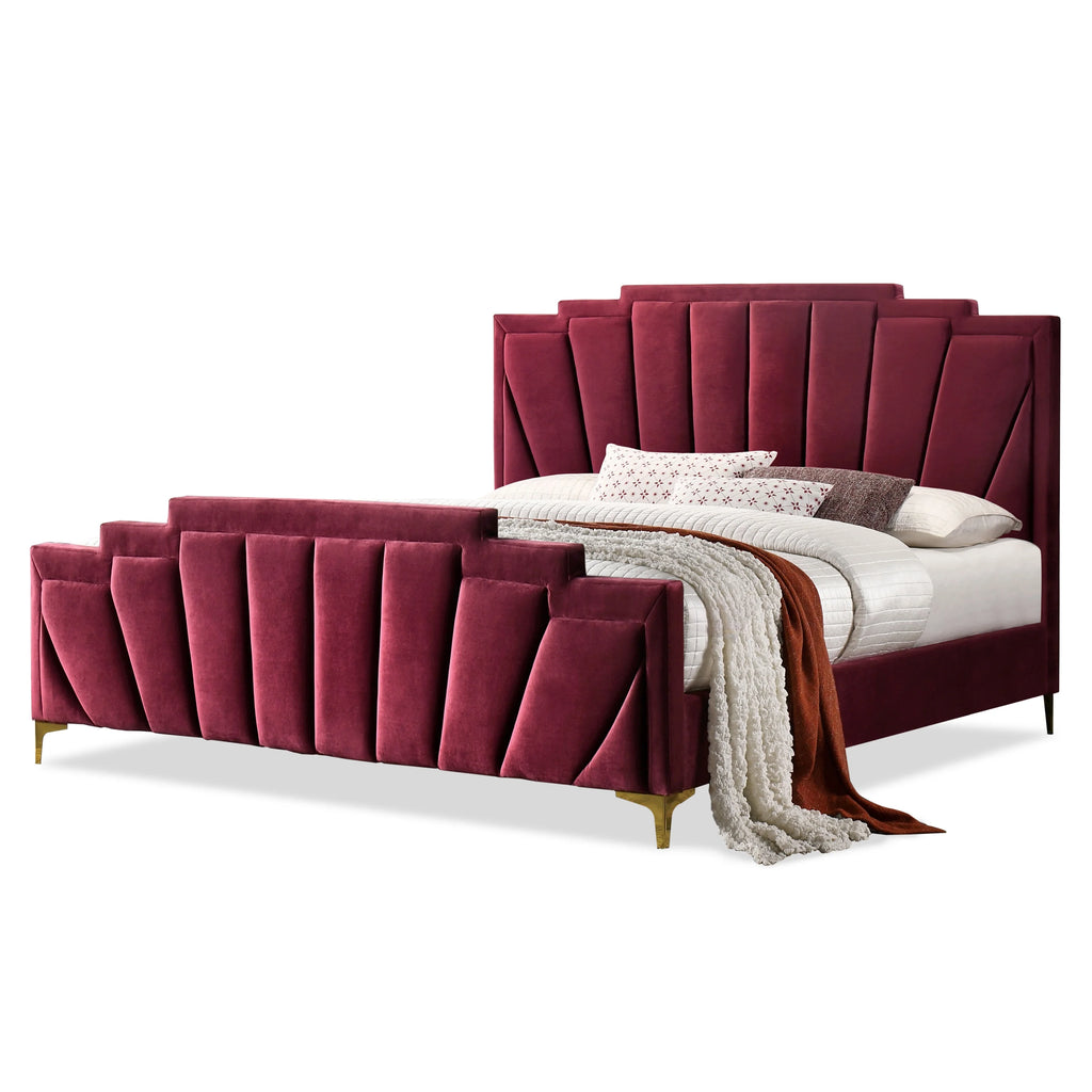 King Fabric Panel Bed C7374