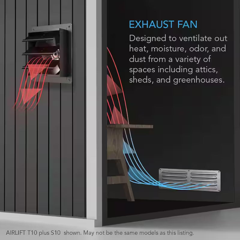 12 in. Wall Mount Shutter Exhaust Fan with Temperature Humidity Controller S2038