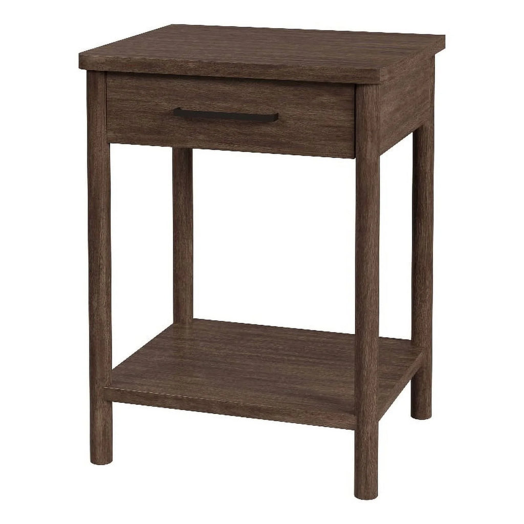Soft Brown 1 Drawer Wood Nightstand U762828