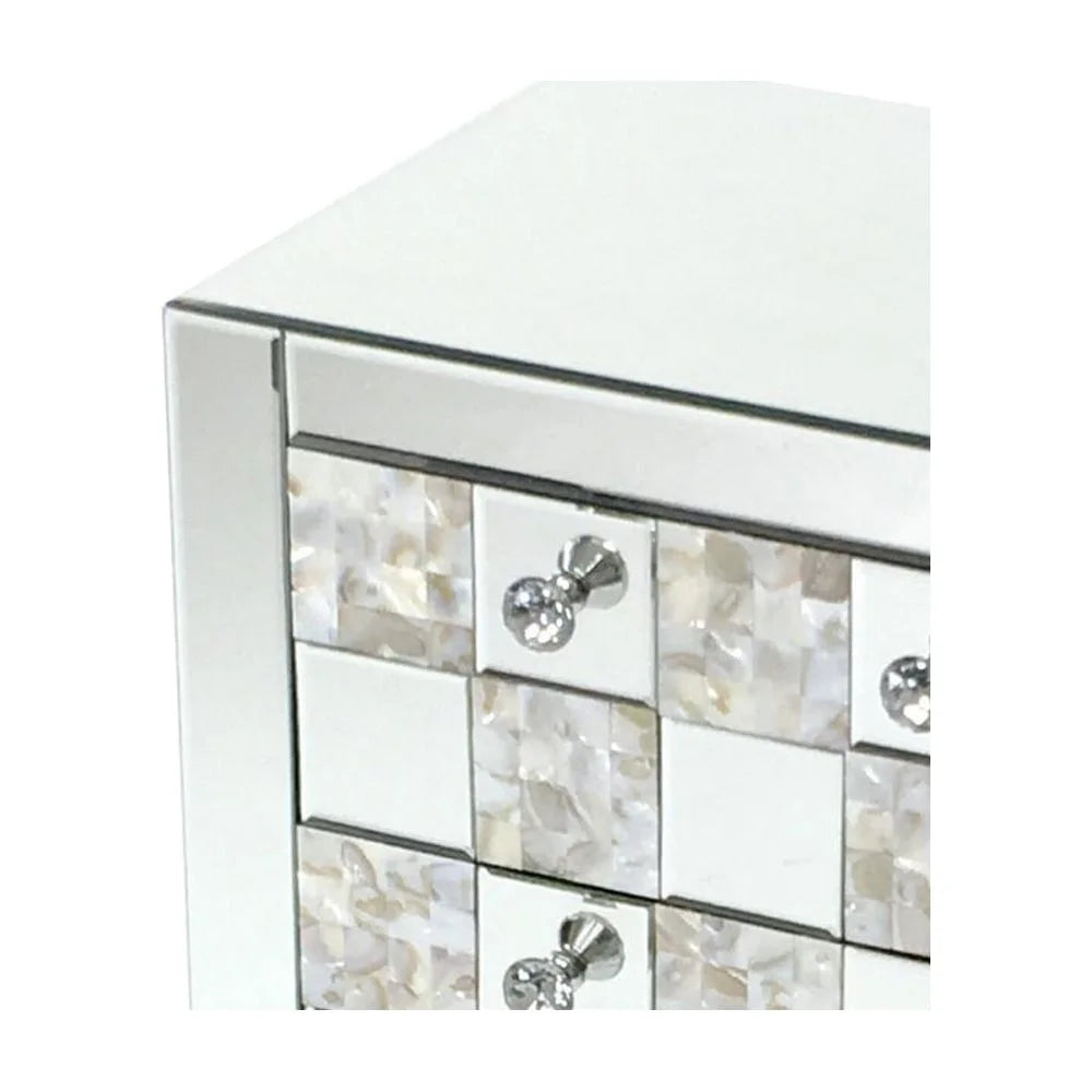 26 inch 3 Drawer Chest with Mirror Inlay S476