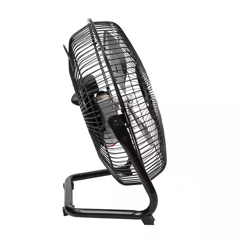 Black 3-Speed High Velocity Floor Fan with Wall Mount Bracket E4982