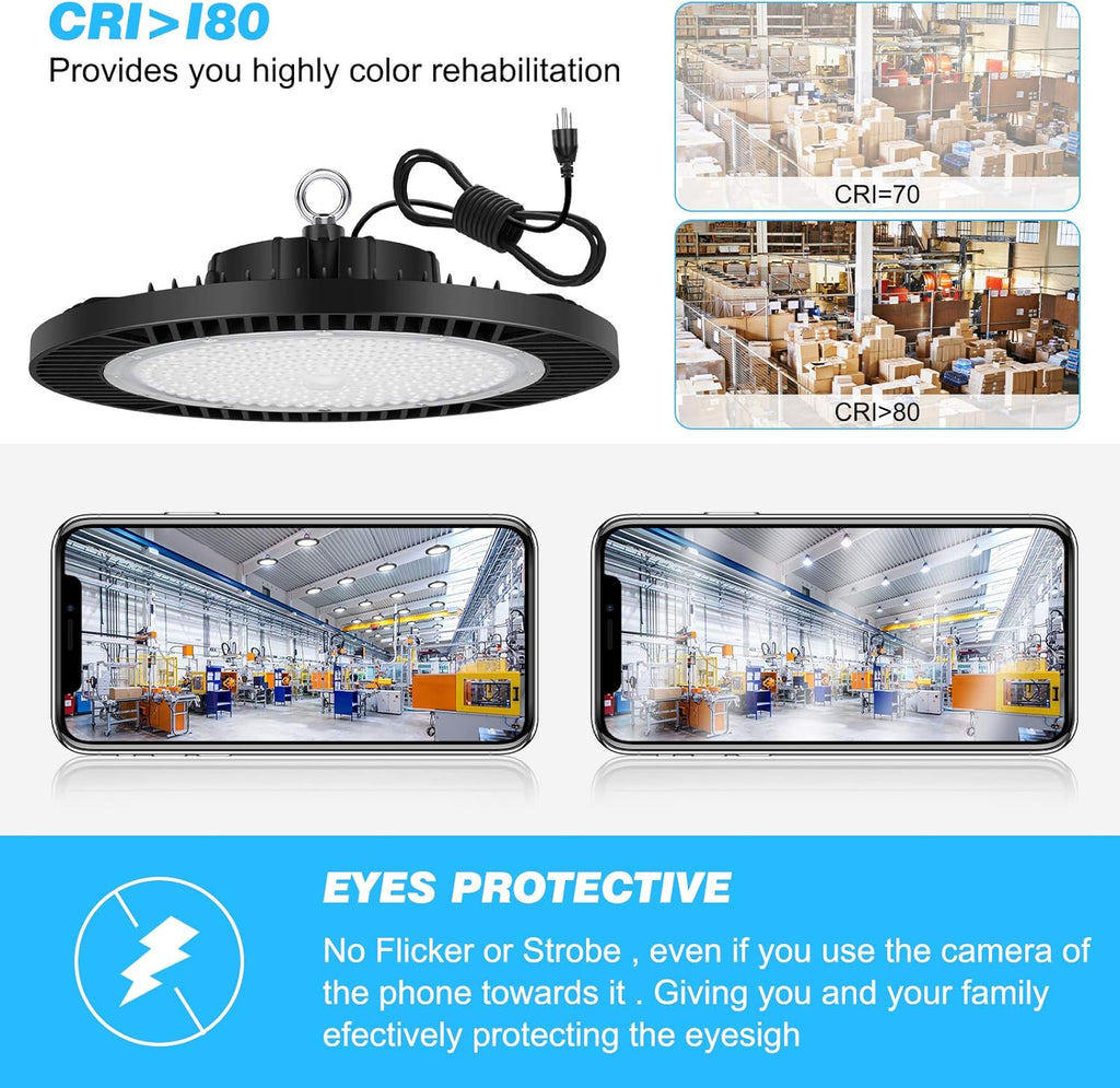 200W UFO LED High Bay Light Fixture, 28000LM, 5000K O695998