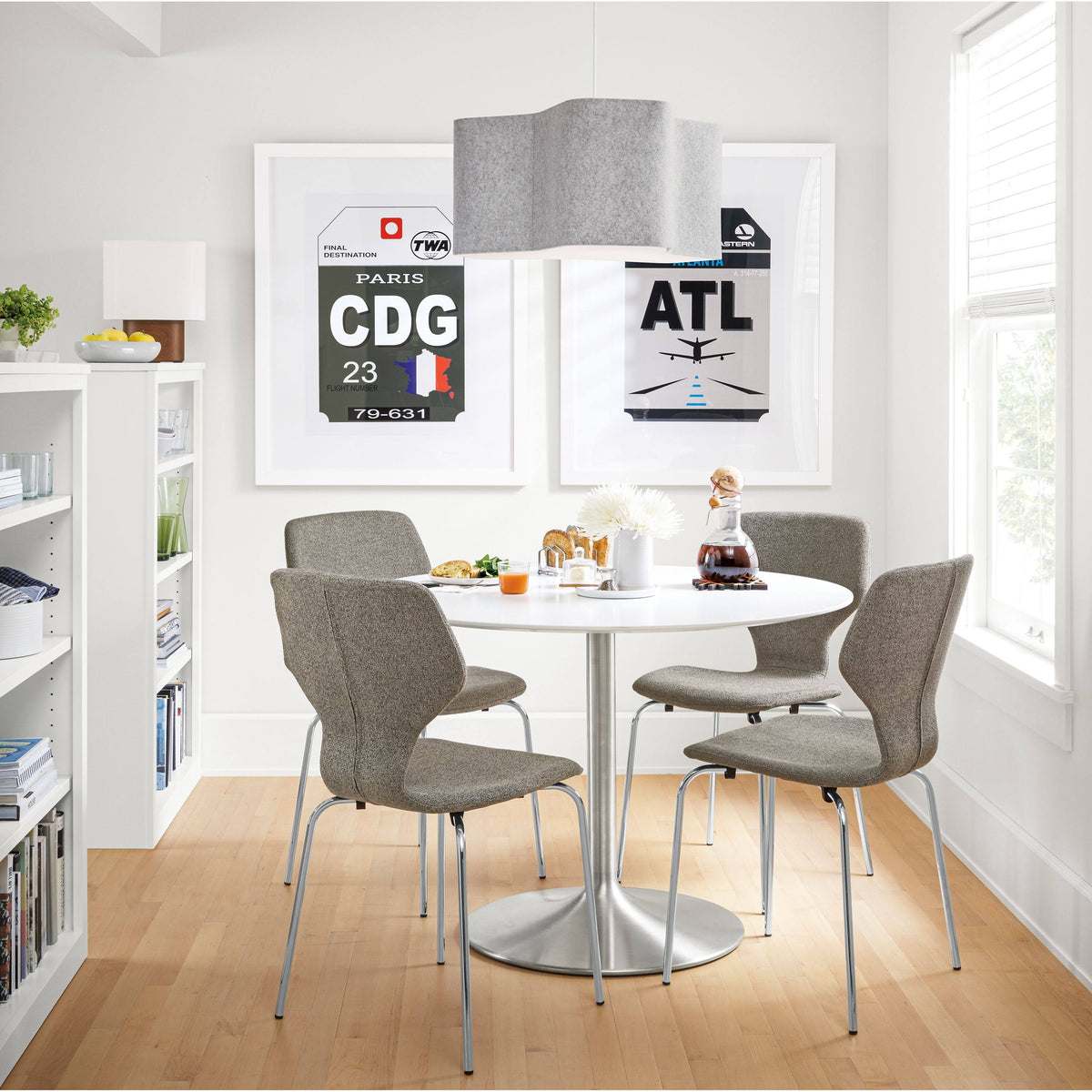 Modern Aria Round Table 27 Diameter in Grey B4666