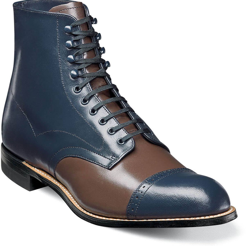 Navy/Brown Kidskin Leather Shoes D390435