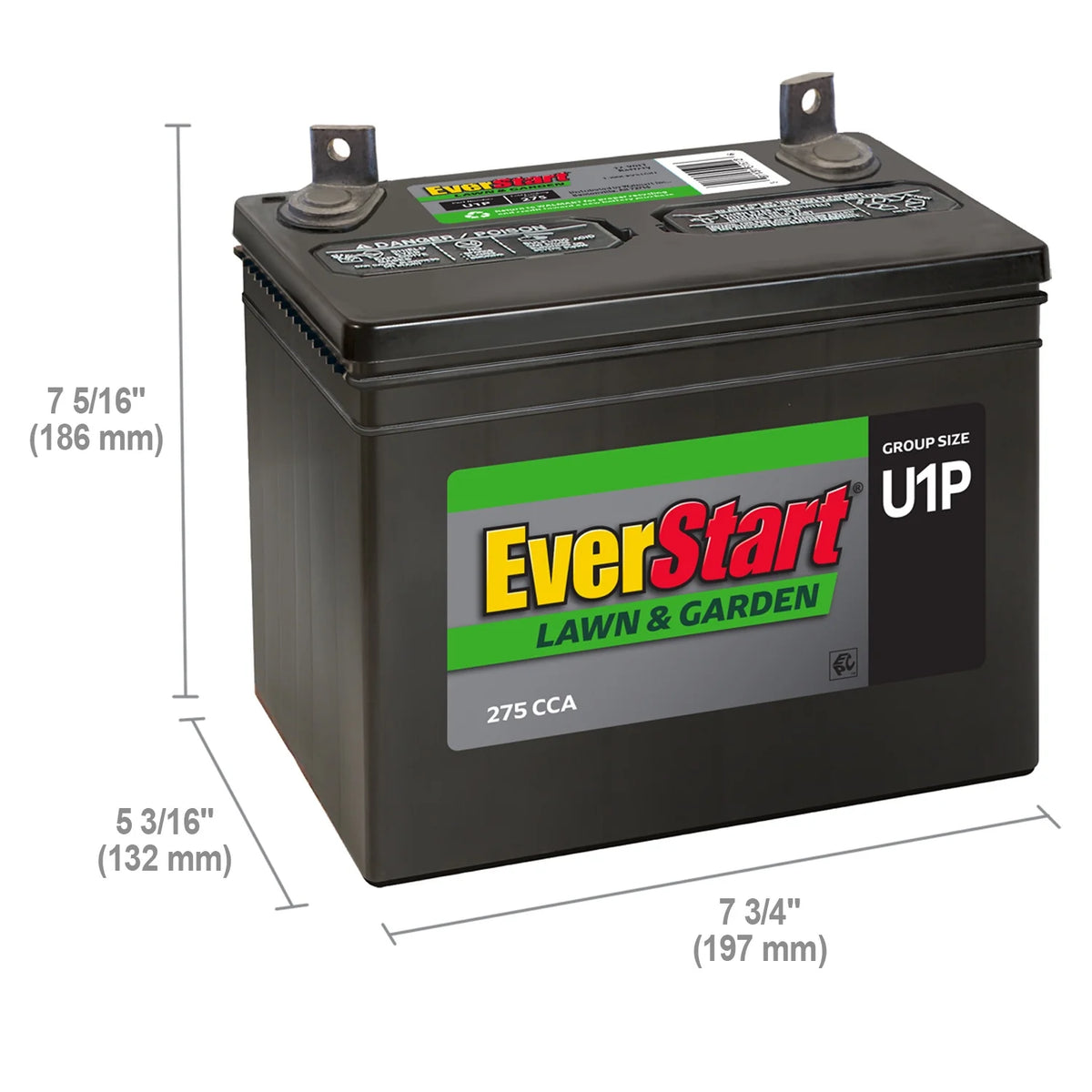 Lawn and Garden Lead Acid Battery, Group Size U1P 12 Volt, 275 CCA T1331
