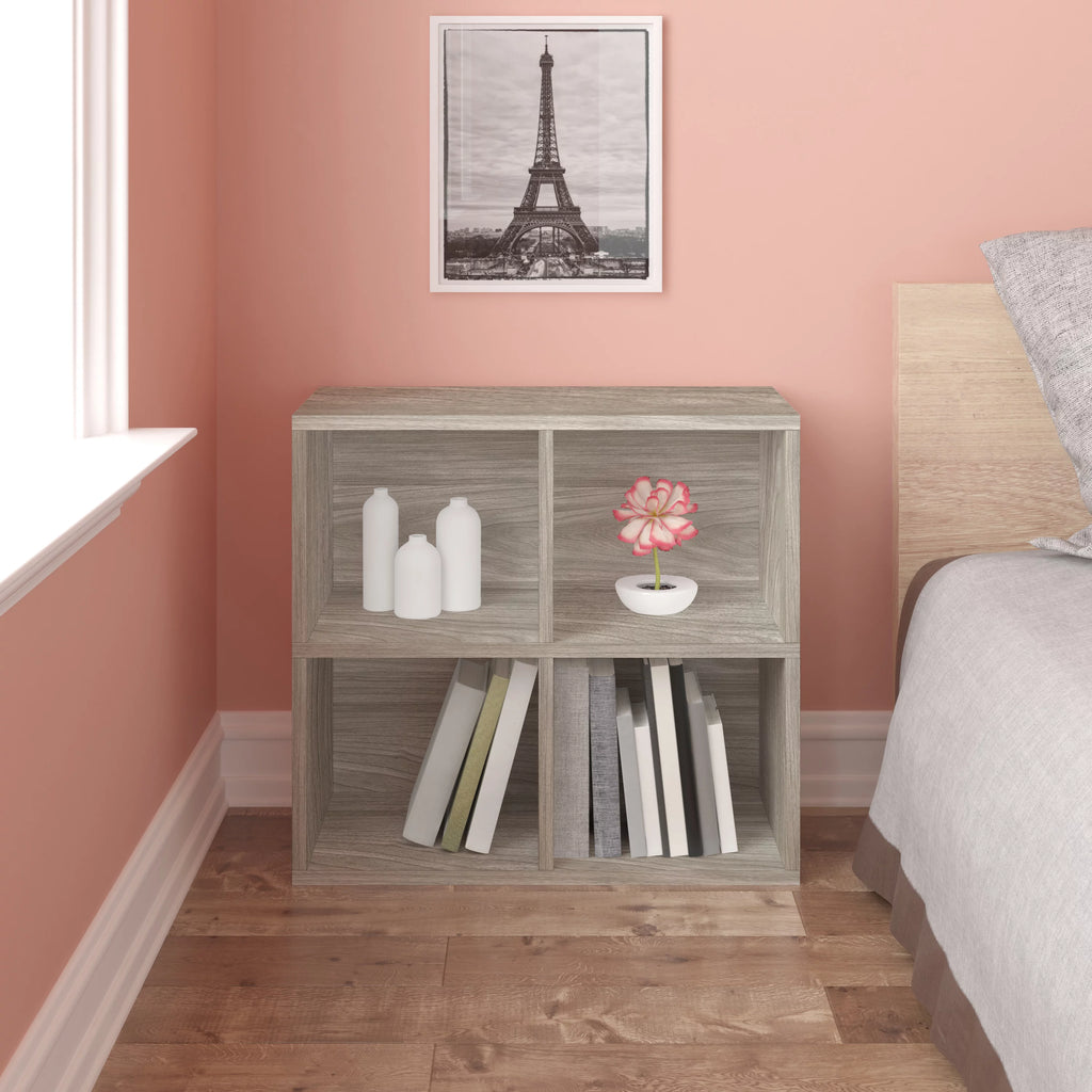 4 Cubby Bookcase Cube Shelf Organizer Z86734