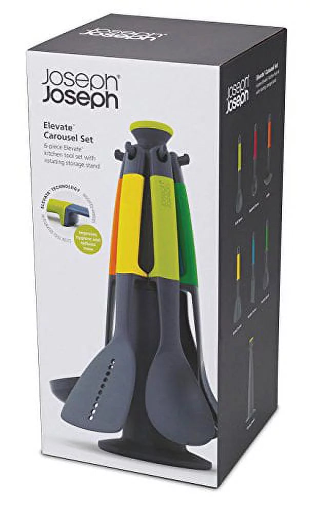 6-piece Nylon Silicone Kitchen Utensil Set with Rotating Storage Stand D465902