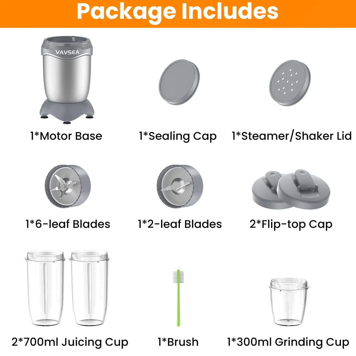 3-in-1 Smoothies Blender, 11 Pcs Countertop Blender, BPA Free X289