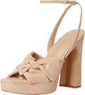 Cappuccino Block Heel Ankle Strap Squared Toe Heeled Sandals Y37831