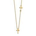14k Gold Cross Pendant Necklace 18 Inch 5mm Wide B313731
