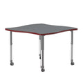 Commercial Laminate Top Desk with Casters, 42x42", Gray U6143