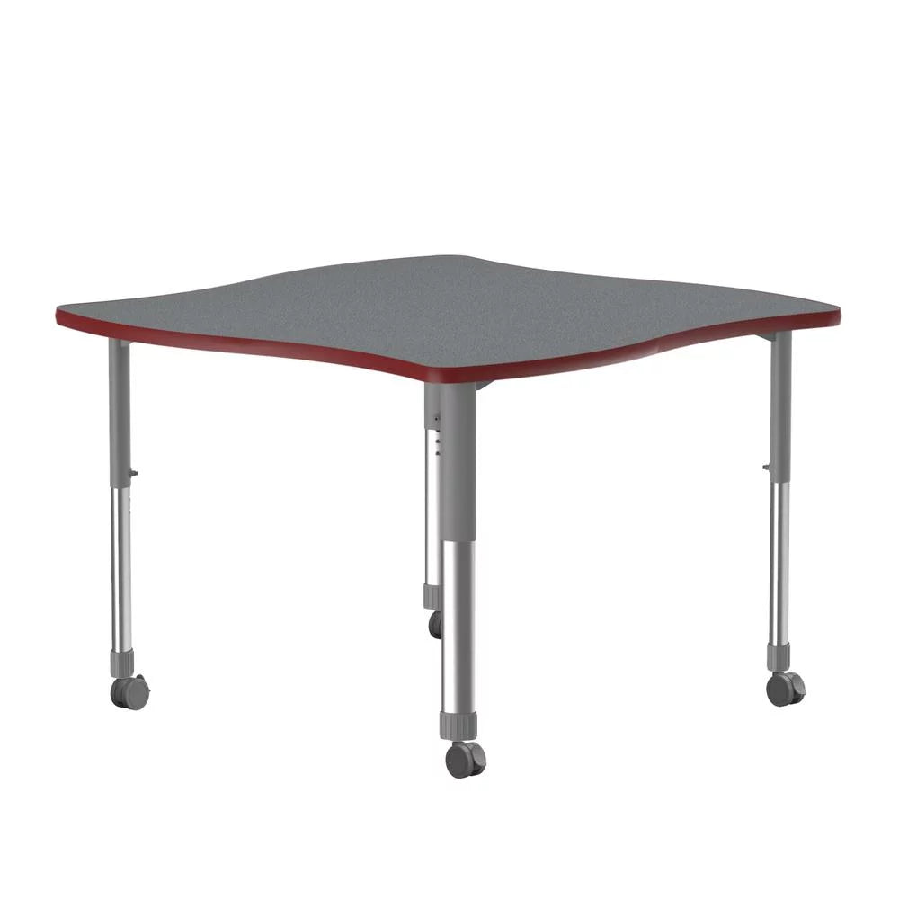 Commercial Laminate Top Desk with Casters, 42x42", Gray U6143