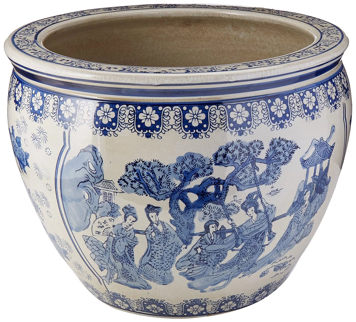 Blue & White Porcelain Fishbowl A2313