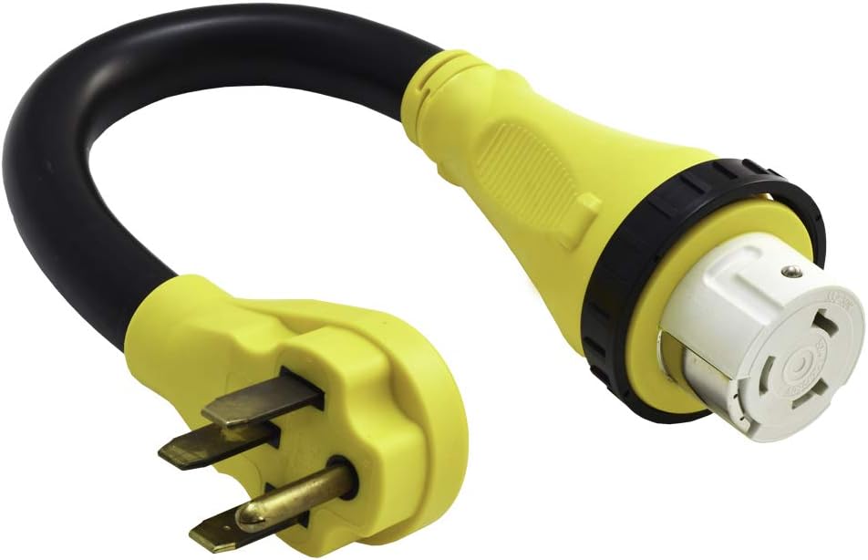 50 Amp RV Power Cord Adapter 1.5FT with Locking Collar, Heavy Duty STW Cable, Pack of 2 R26271