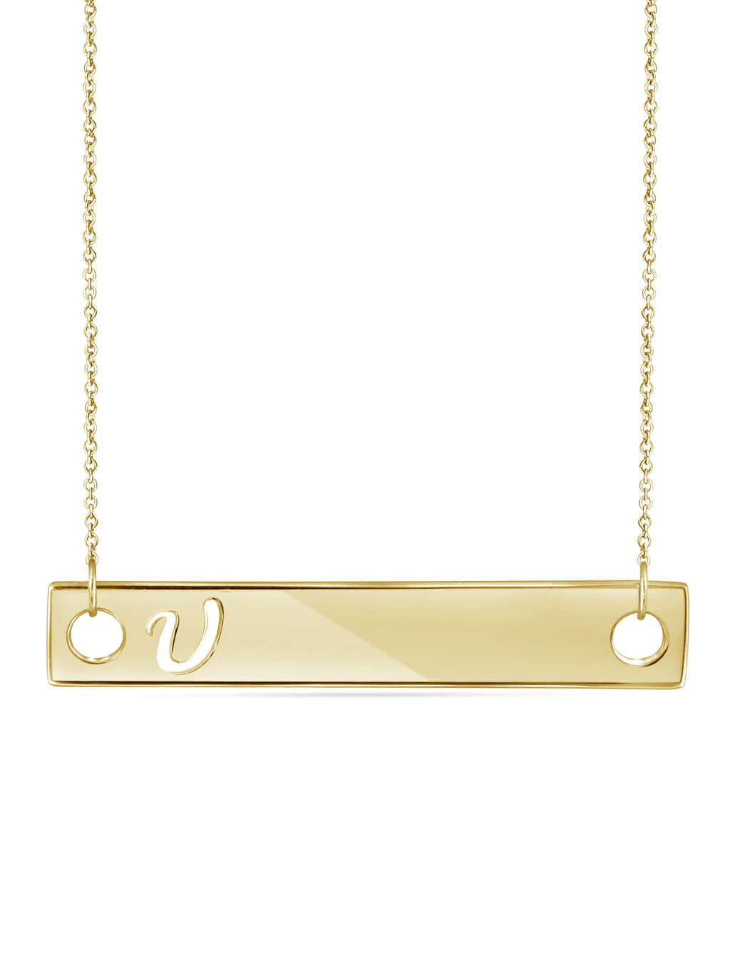 14K Gold Over Silver Bar Necklace W291676
