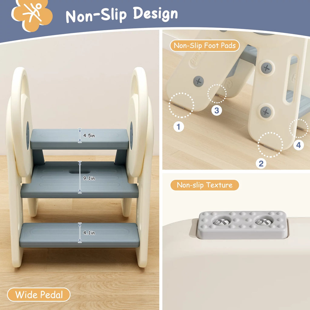 Foldable Toddler Step Stool Blue Z463