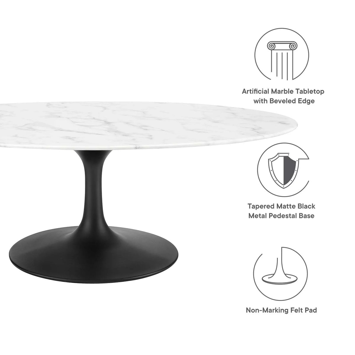 Oval Artificial Marble Coffee Table F77183