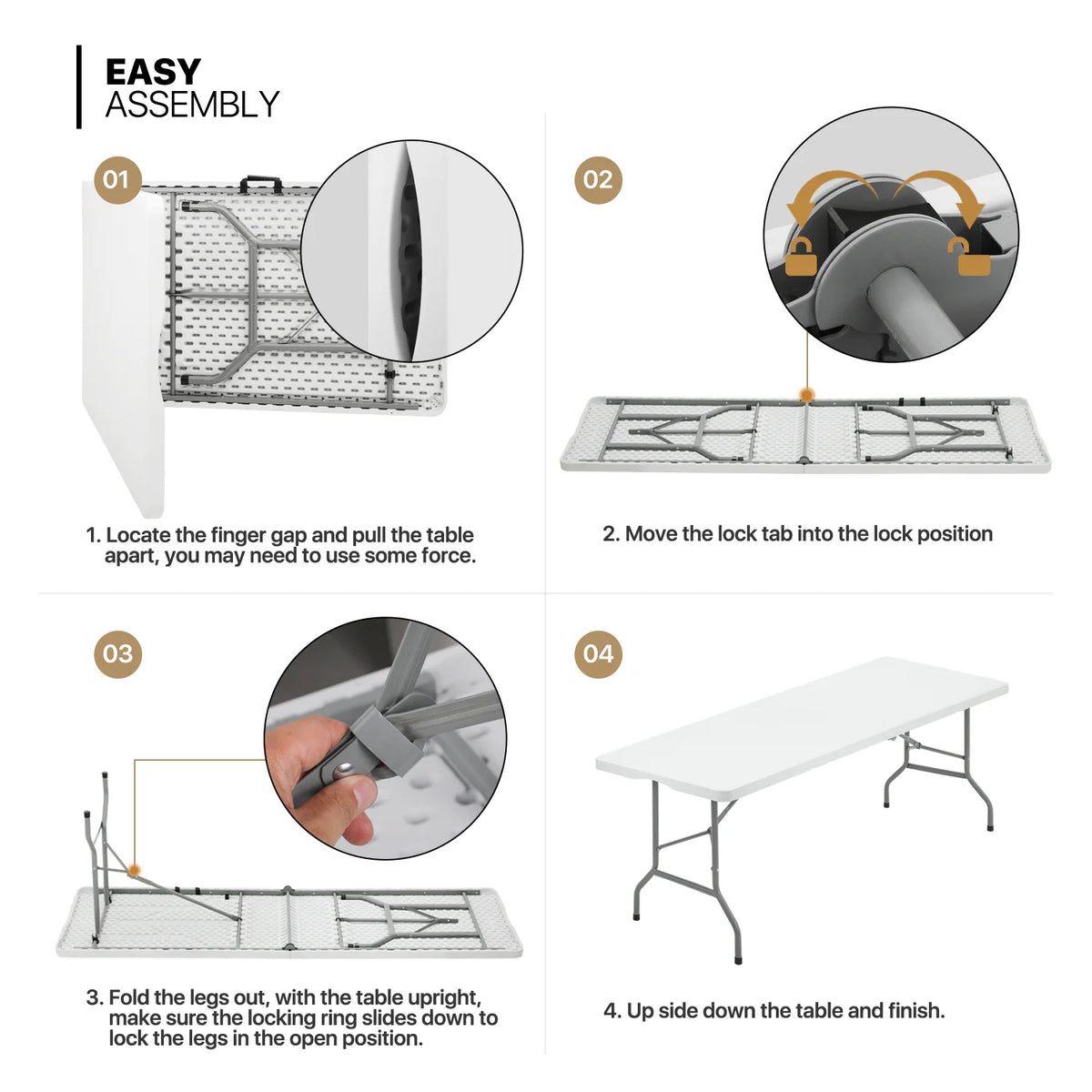 11-Piece White Folding Dining Table and Chairs Set O36719