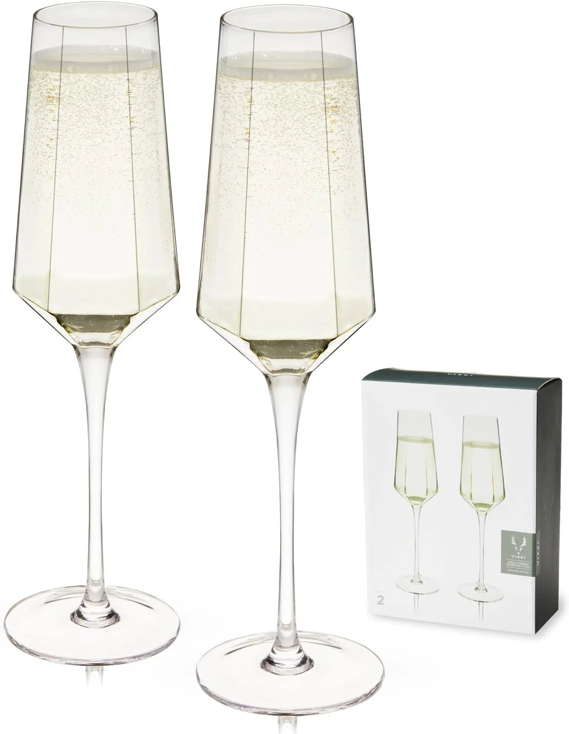 Clear 9 Oz Stemmed Champagne Flutes Set of 2 N796470