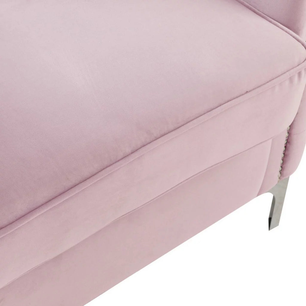 Pink Velvet Button Tufted Sofa X274