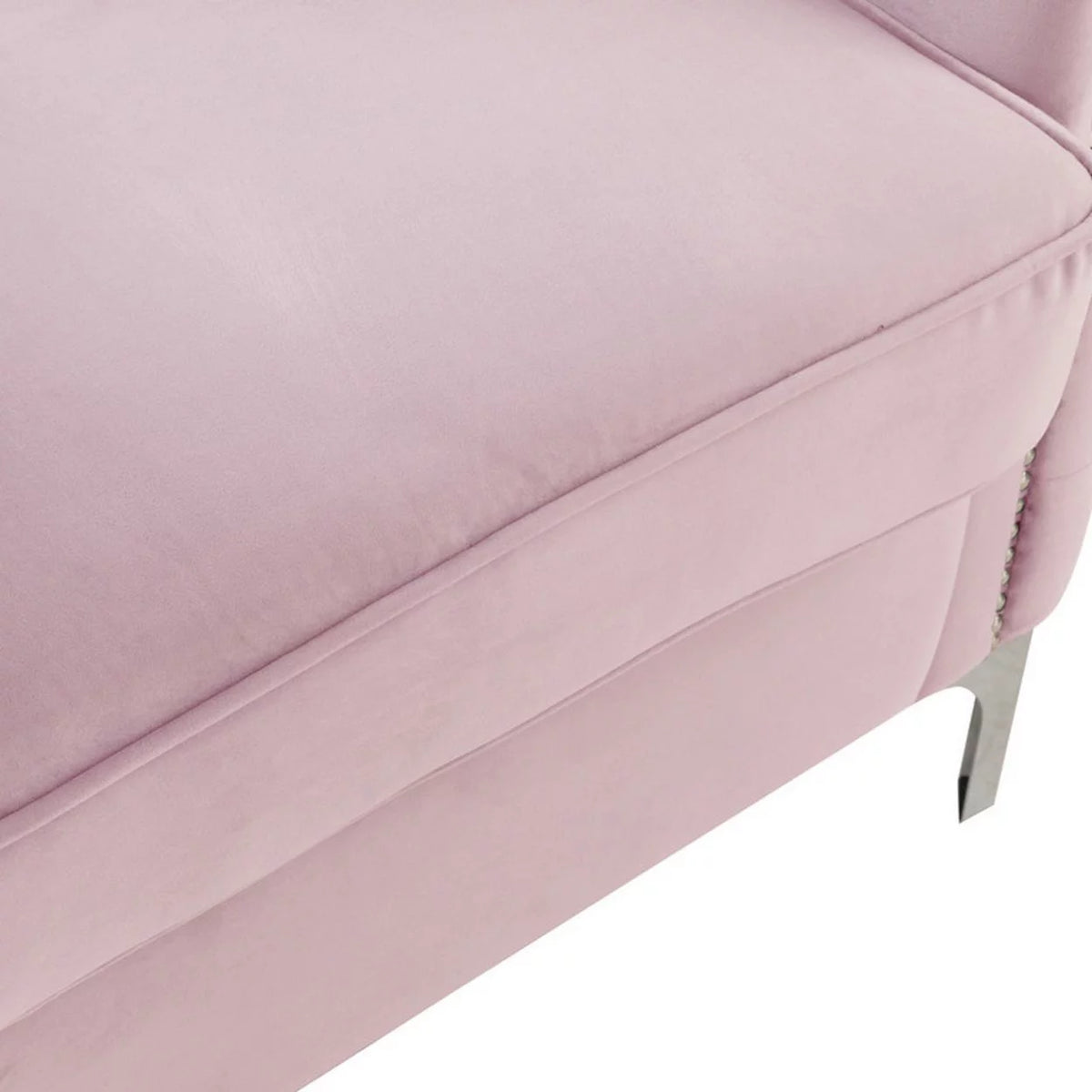 Pink Velvet Button Tufted Sofa X274