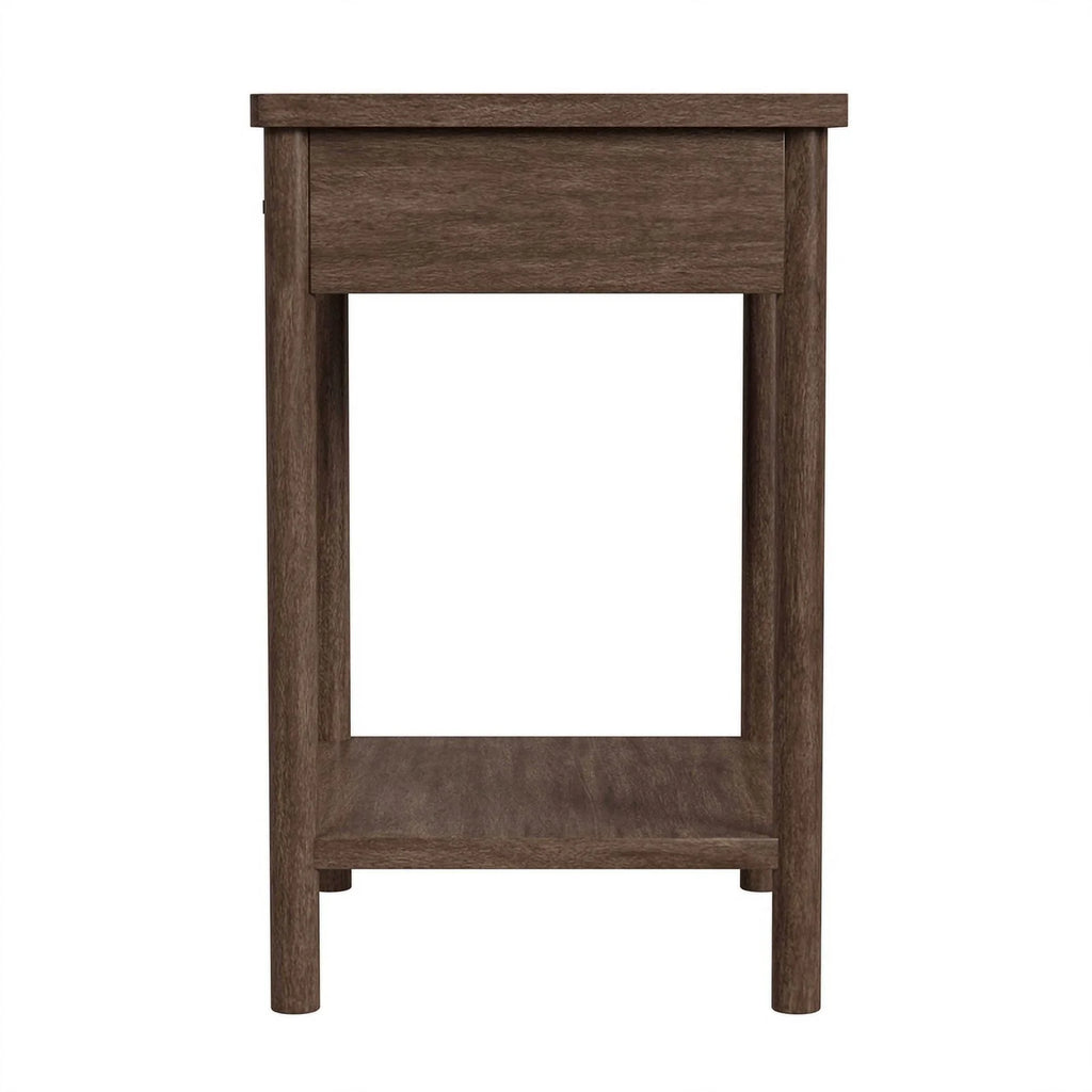 Soft Brown 1 Drawer Wood Nightstand U762828