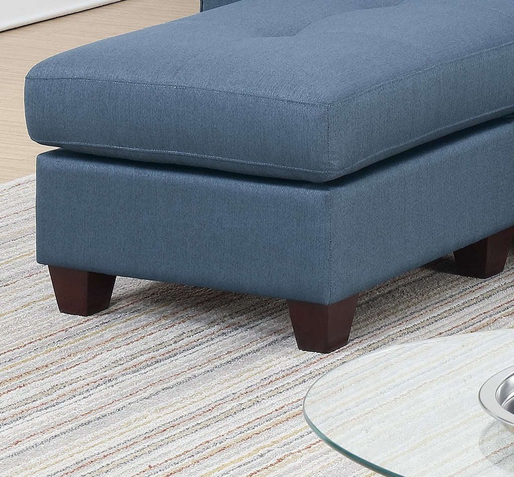 Blue Reversible Sectional Sofa Chaise O794