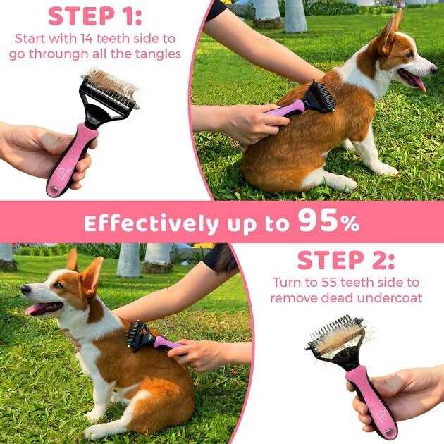 Dog and Cat Deshedding Brush and Shedding Glove D48399
