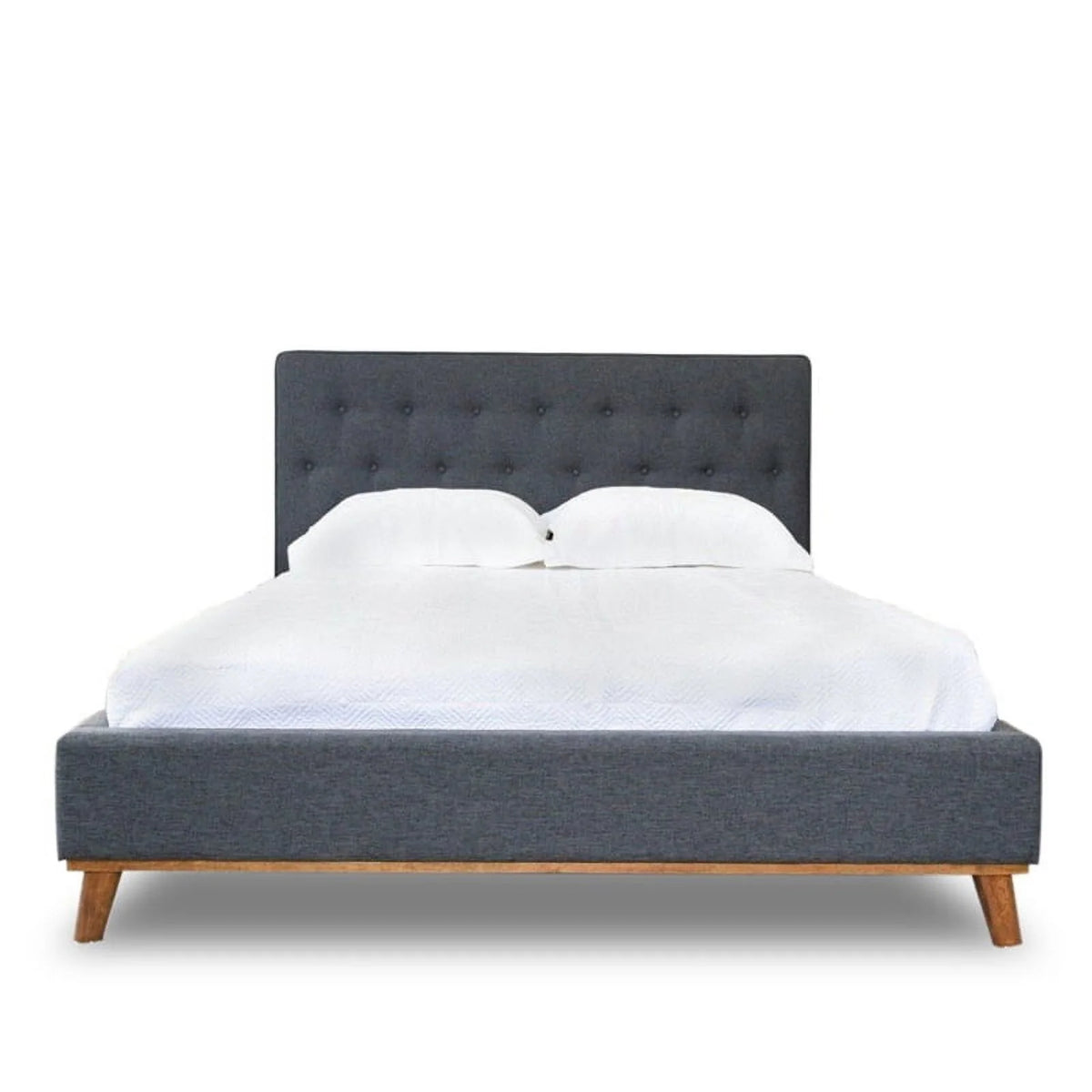 Queen Platform Bed 2 Nightstands 5-Drawer Dresser 4 Piece Set Q6755