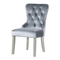 Gray Silver Acrylic Crystal Tufting Dining Chair Set of 2 D35064
