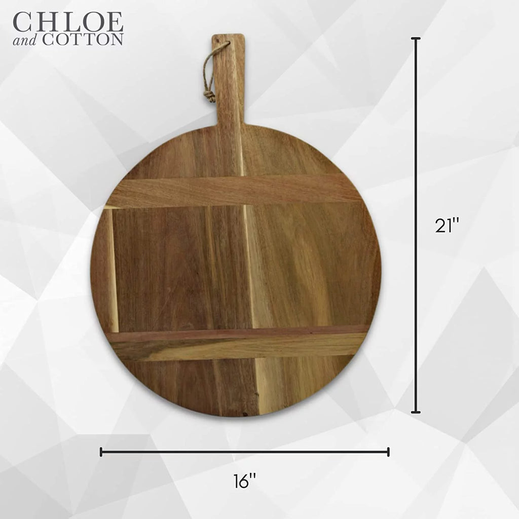 Large Round Acacia Wood Bread Board 16" Diameter X593034
