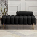 53.2" Modern Loveseat Sofa Couch Upholstered Accent Sofa with Golden Legs and Adjustable Backrest Small Teddy Fleece Couches X95905