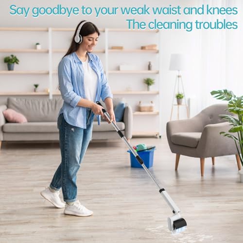 Cordless Electric Spin Scrubber with 4 Brush Heads D170